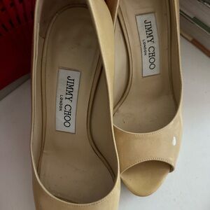 Jimmy Choo Women's Cream Peep Toe Shoes